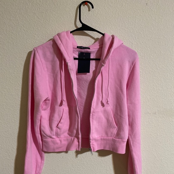 Brandy Melville Tops Brandy Melville Bubblegum Pink Crystal Hoodie